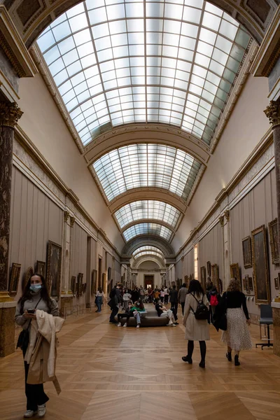 Louvre Müzesi 'ndeki tavan Fresco, Paris, Fransa. Yüksek kalite fotoğraf