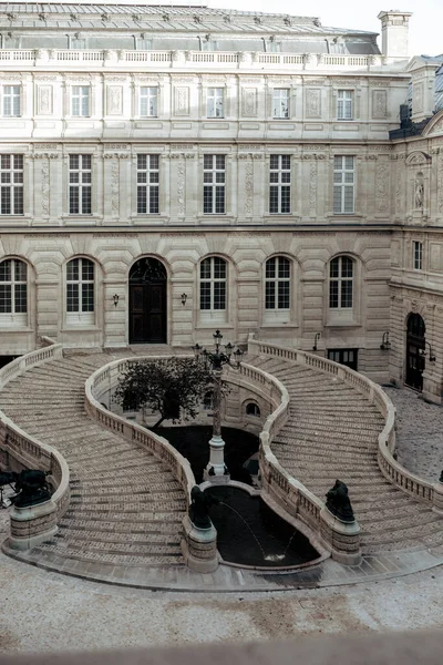 Arka Planda Paris Şehri Olan Taş Iblisler Kimera Notre Dame — Stok fotoğraf