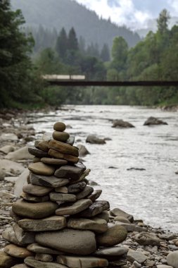 Yaremche köyü yakınlarındaki Ukrayna 'nın Karpatlar bölgesinde. Yüksek kalite fotoğraf