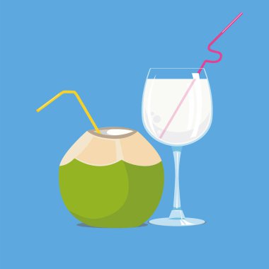 Hindistan cevizi, vektör grafikleri, vektör, illüstrasyon, simge, logo, arkaplan, mavi, tasarım