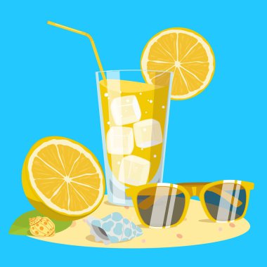 Sahilde bir bardak limonata.