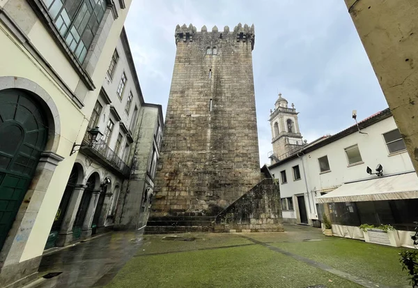 Château Donjon Braga Château Portugal Restes Mur Ville Images De Stock Libres De Droits