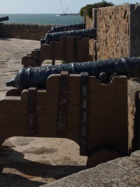 Portekiz, Porto 'daki Sao Francisco Xavier Kalesi' ndeki tarihi toplar..