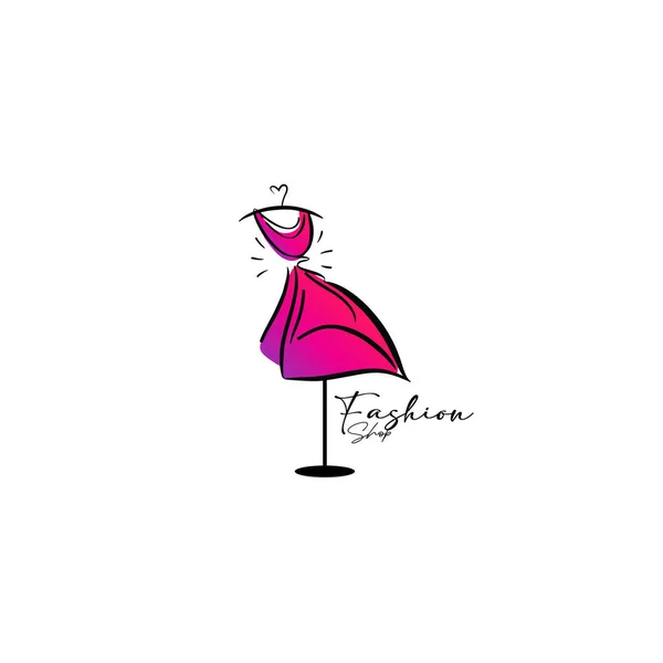 Иллюстрация Минималистского Дизайна Логотипа Использована Женской Одежды Изделия Символы Знаки — стоковый вектор