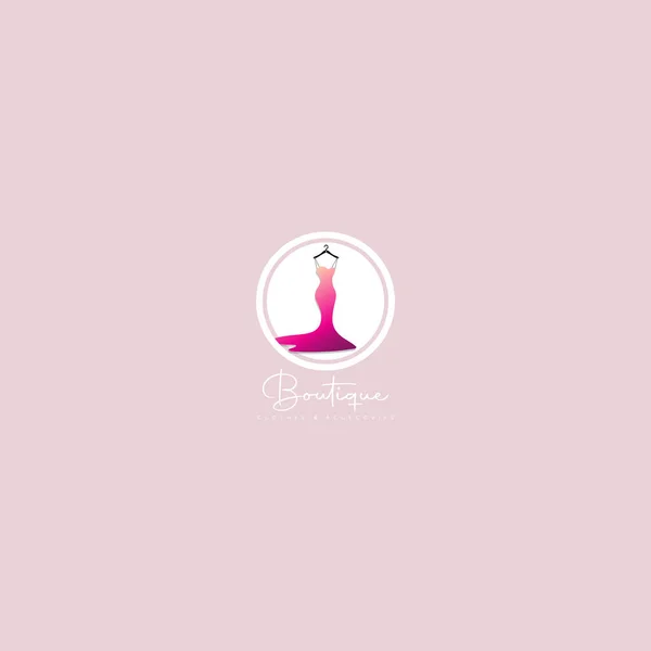 Иллюстрация Минималистского Дизайна Логотипа Использована Женской Одежды Изделия Символы Знаки — стоковый вектор
