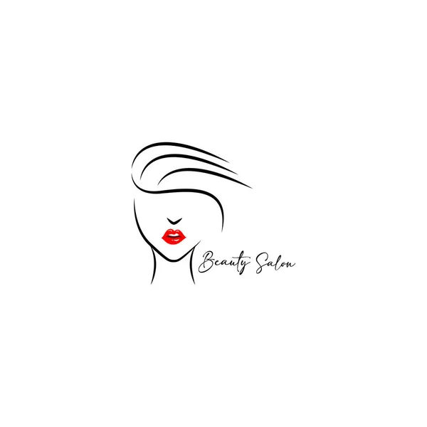 简约标志设计的图解轮廓可用于美容产品 女性理发店 网店背景墙 — 图库矢量图片
