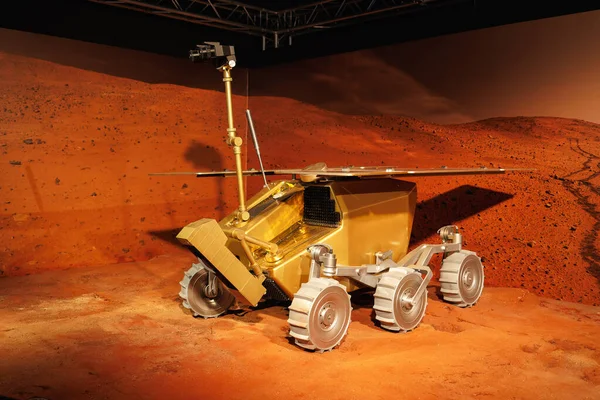 Mars Rover Kolový Motor Robot Vozidlo Určené Cestování Povrchu Marsu — Stock fotografie