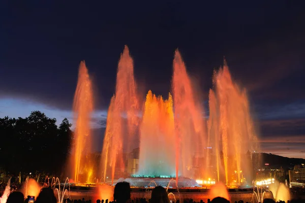 Colors Magic Fountain Montjuc Barcelona Plaa Espanya Spain — Stock Photo, Image