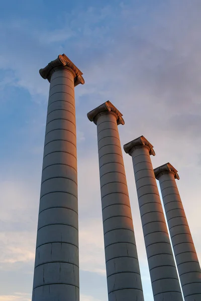 Quattro Colonne Ioniche Tramonto Les Quatre Columnes Catalano Creato Josep — Foto Stock