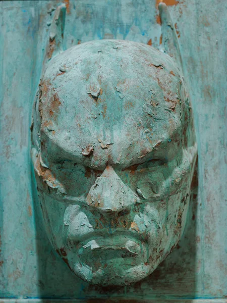 Maschera Facciale Ferro Batman Che Esce Rilievo Dalla Superficie — Foto Stock