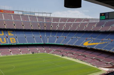 F.C. 'nin en yüksek koltuklarından izleyeceğiz. Barcelona Futbol Stadyumu, Nou Kampı, İspanya.