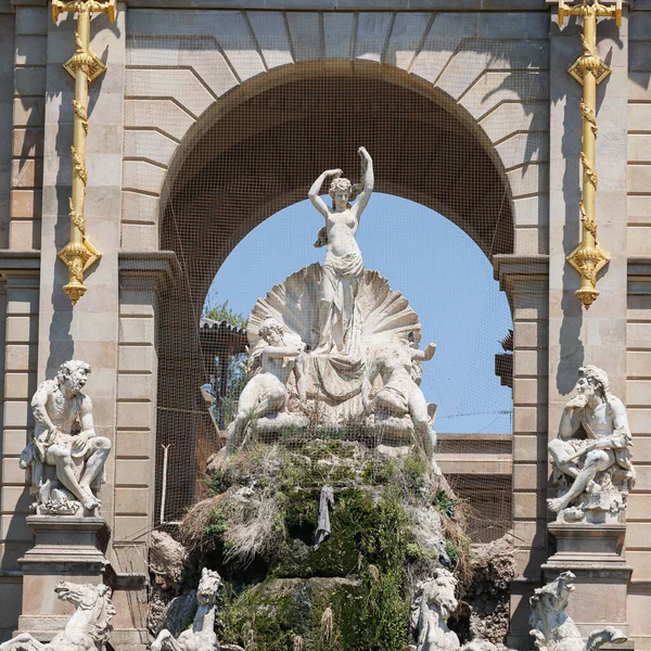 Detail Fountain Parc Ciutadella Citadel Park Ciutat Vella Neighborhood Barcelona — Stock Photo, Image