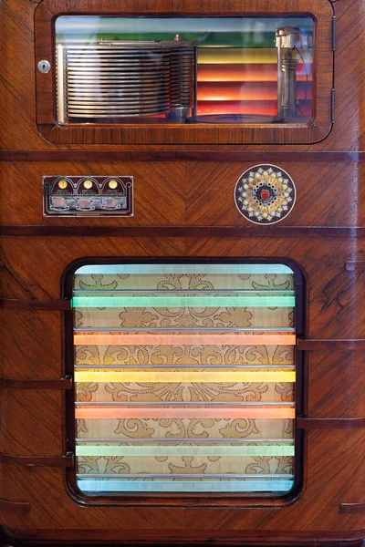 Detalhes Retro Jukebox Música Dança Nas Décadas 1940 1950 — Fotografia de Stock