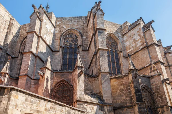 Aussendetails Der Kathedrale Von Barcelona Gotischen Viertel Spanien — Stockfoto