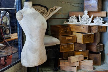 Beyaz Vintage Kadın Mankeninin Baskını.