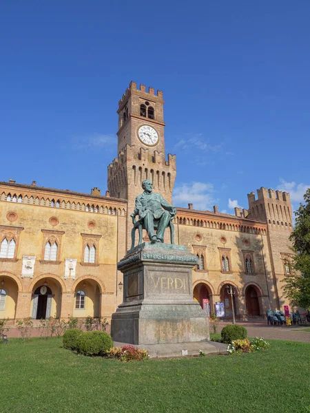 Rocca Pallavicino Socha Giuseppe Verdiho Italský Skladatel Parma Itálie — Stock fotografie