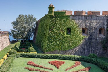 Barcelona, İspanya 'daki Montjuic Kalesinin Dış Duvarları