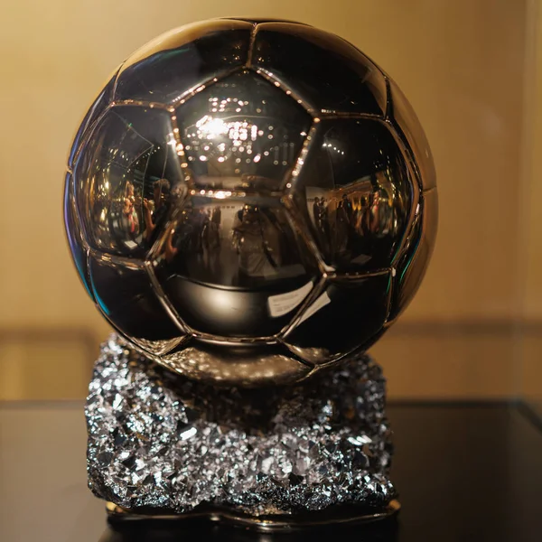Cup Symbolizing Victory Competition Messi Golden Ball — Stock Photo, Image