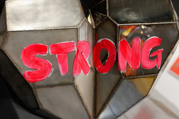Motivational Theme Red Strong Text — Stock Photo, Image