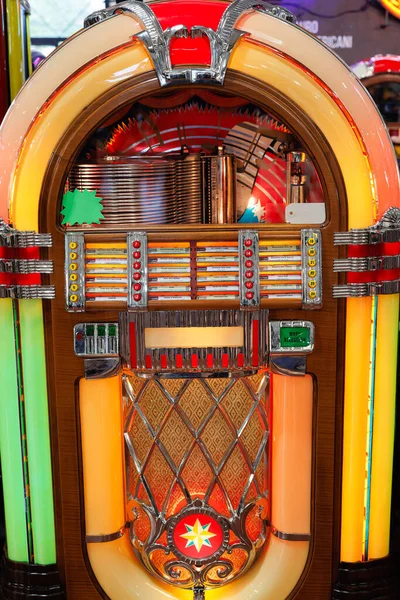 Detalhes Retro Jukebox Música Dança Nas Décadas 1940 1950 — Fotografia de Stock