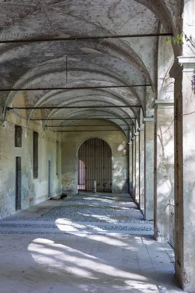 Vnější Oblouky Koridor Středověké Pevnosti Rossi San Secondu Parma Itálie — Stock fotografie