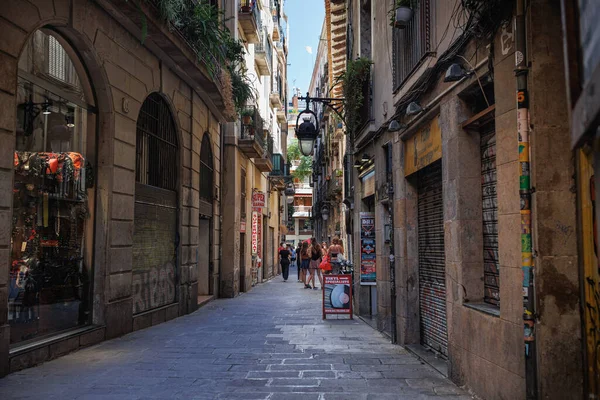 Gente Caminando Por Rambla Principal Barcelona España —  Fotos de Stock