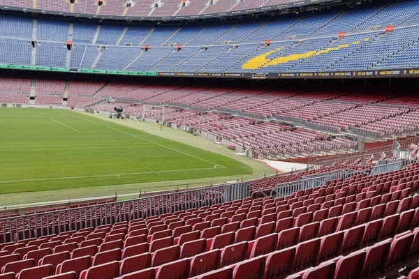 Vista Desde Los Asientos Inferiores Del Estadio Fútbol Barcelona Camp — Foto de Stock