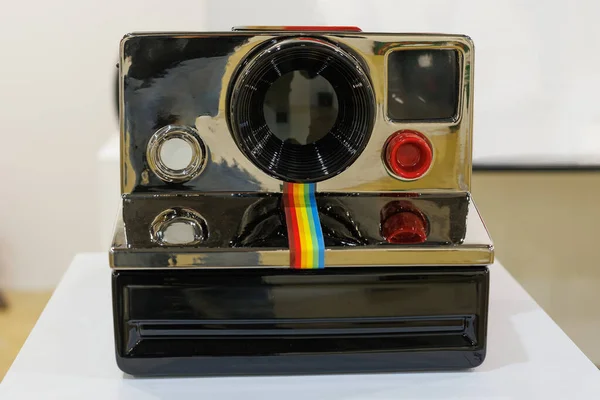 Recreação Artística Câmera Polaroid Vintage Plástico Brilhante — Fotografia de Stock