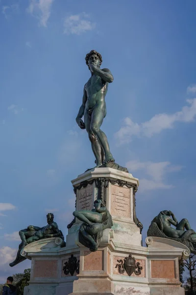 Replica Della Statua Del David Michelangelo Piazza Michelangelo Firenze — Foto Stock