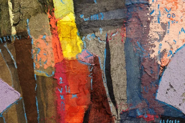 Pintura Sobre Lienzo Patrón Abstracto Tonos Multicolores Fondo — Foto de Stock