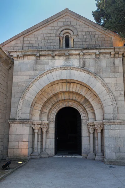 Roman Monastery Sant Miquel Poble Espanyol Barcelona Spain — стокове фото