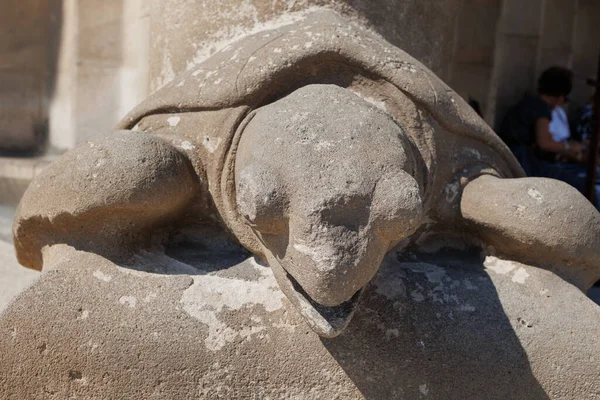 Schildkrötenstatue Fuß Einer Säule Der Fassade Der Sagrada Familia Barcelona — Stockfoto