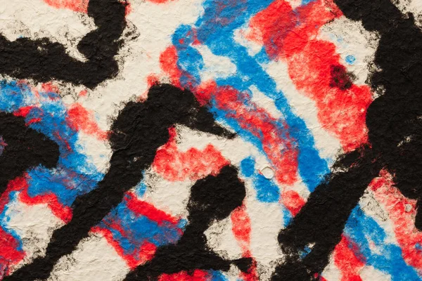 Tablodaki Boya Beyaz Kırmızı Mavi Renkli Soyut Desen — Stok fotoğraf