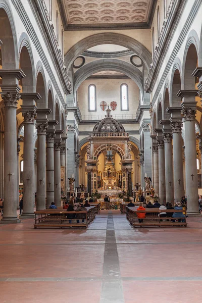 stock image Interior of the Basilica of Santo Spirito Church in Florence, Italy.