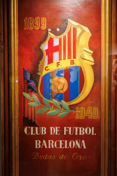Художественное Представление Символа Футбольного Клуба Барселона Испания — стоковое фото