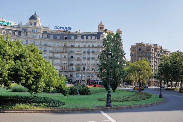 stock image Plaza Francesc Maci a square in Barcelona, Catalonia, Spain