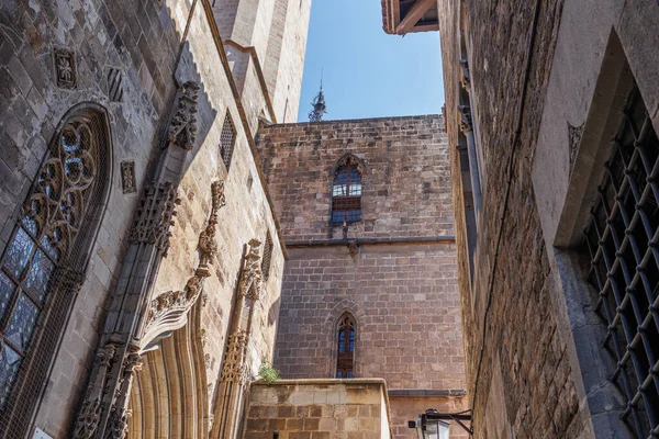 Detalles Exteriores Catedral Barcelona Barrio Gótico España — Foto de Stock