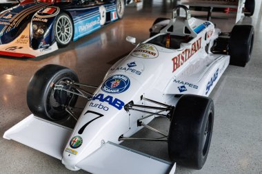 Beyaz İtalyan Formula Üç Araç Dallara F385 1980 'lerden.