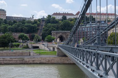  Macaristan, Budapeşte 'deki Szchenyi Zincir Köprüsü