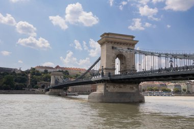 Macaristan, Budapeşte 'deki Szchenyi Zincir Köprüsü' nün detayları.