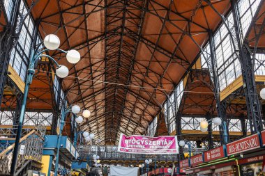 Interiors of the Central Market of Budapest - Hungary.