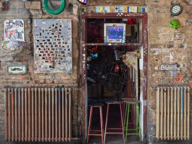 Ruins Bars in Budapest, creativity and art with Discarded Objects - Hungary. clipart