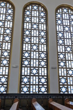 Budapeşte 'deki Dohany Caddesi' ndeki Sinagog Ayrıntıları - Macaristan.