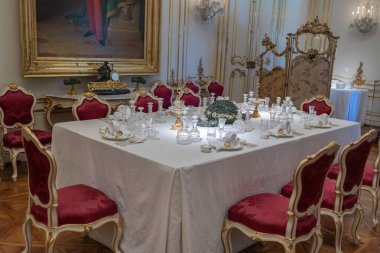 Avusturya, Viyana 'daki Schnbrunn Sarayı' nda Opulent Royal Dinlenme Odası