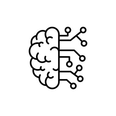 Beyin devresi yapay zeka makinesi yapay zeka simgesi öğreniyor