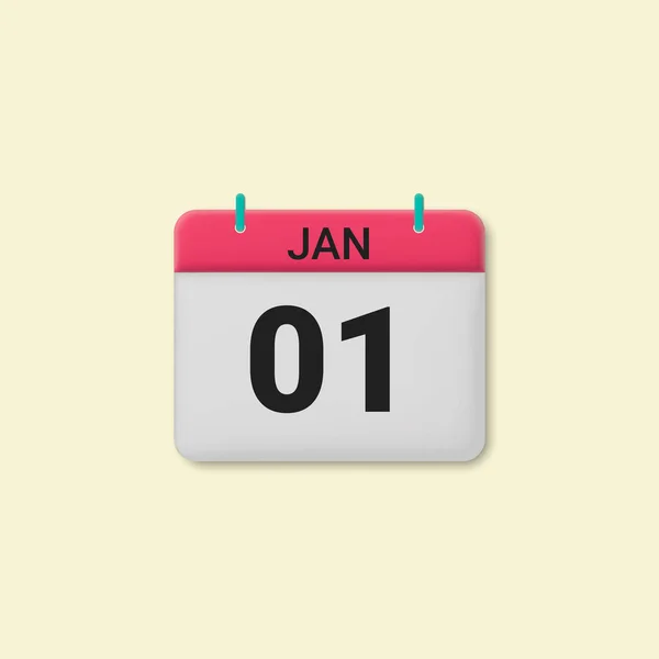 Calendario Enero Icono Fondo — Archivo Imágenes Vectoriales