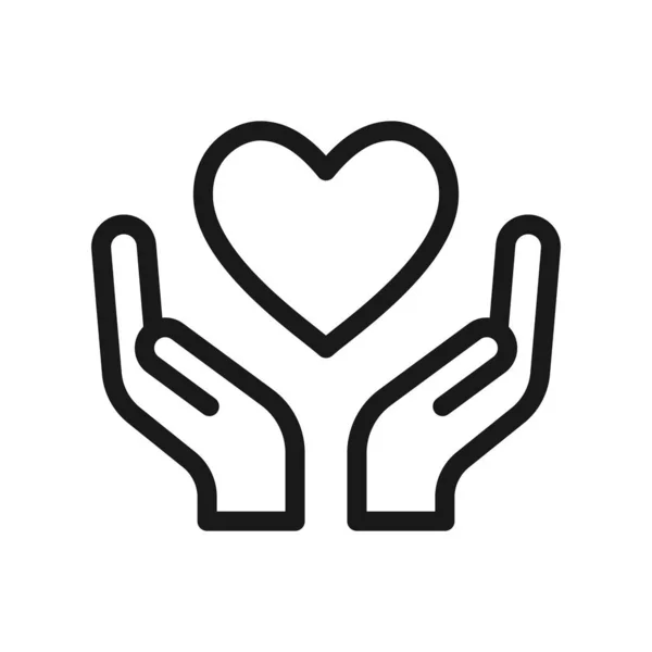 Сердце Спасают Руки Любить Икону Благотворительности — стоковый вектор