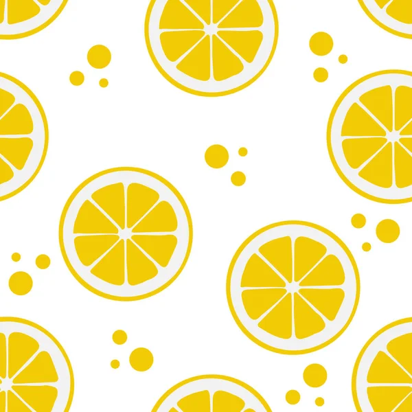 Лимонный Ломтик Бесшовный Шаблон Абстрактного Фона — стоковый вектор
