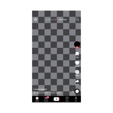 Tiktok boş ekran modelleme ui uygulama arkaplanı