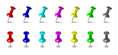 Renkli baskı pin koleksiyonu seti arkaplanı